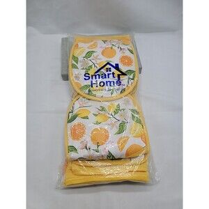 New Smart Home Essentials for Living Yellow Lemons 7 Piece Kitchen Gift Set Vtg